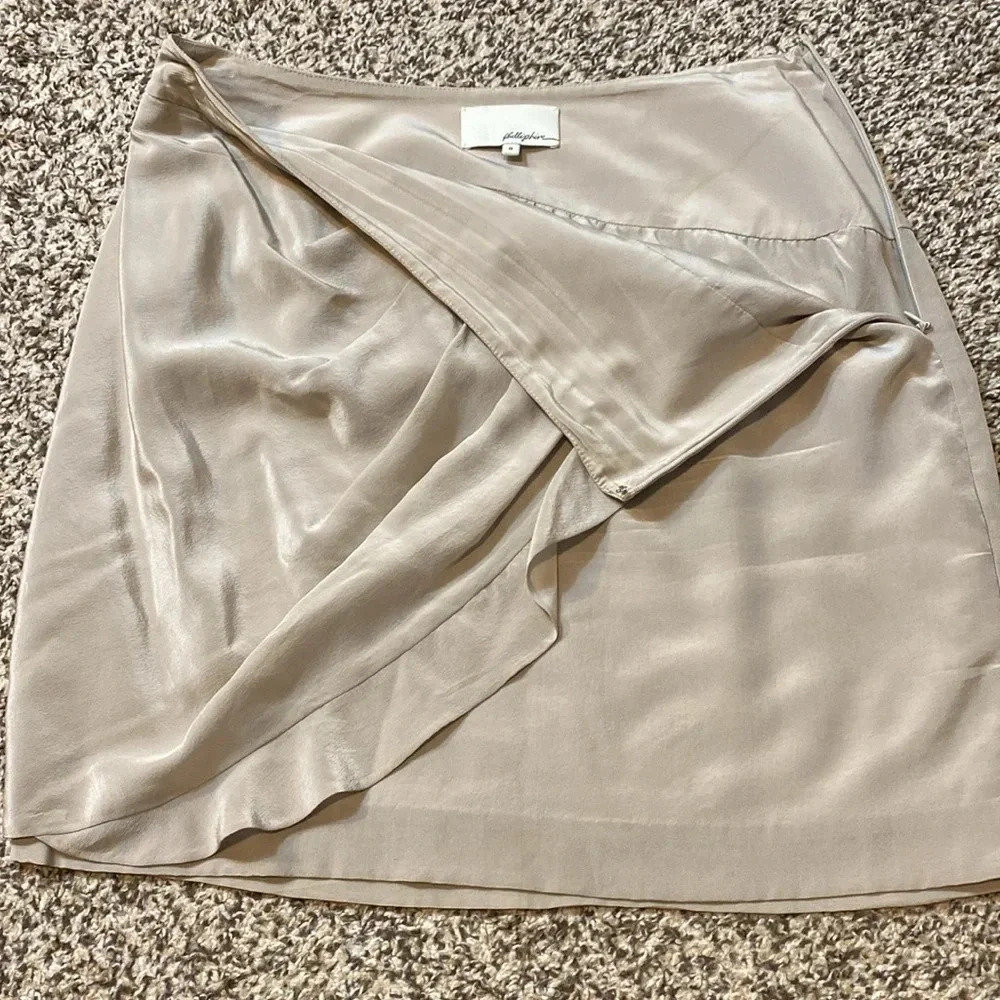 3.1 Phillip Lim Cream Mini Skirt with Draped Ruffle - Picture 3 of 8
